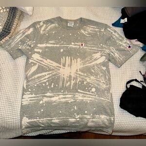 Champion T-shirt grey and white splatter